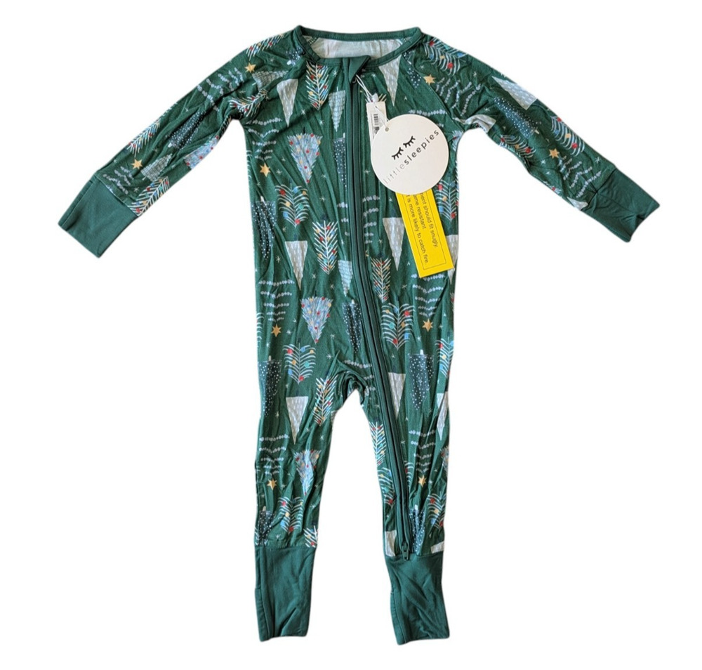 Little Sleepies Green Twinkling Trees Bamboo Viscose Zippy New One Piece 6-12 M